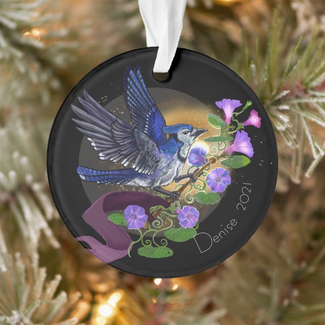 Morning Glory Bluejay Nom personnalisé (Arbre)