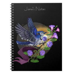 Morning Glory BlueJay Notebook