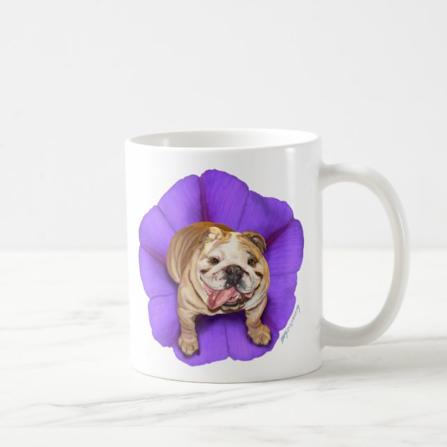 Morning Glory Bulldog Mug (Right)