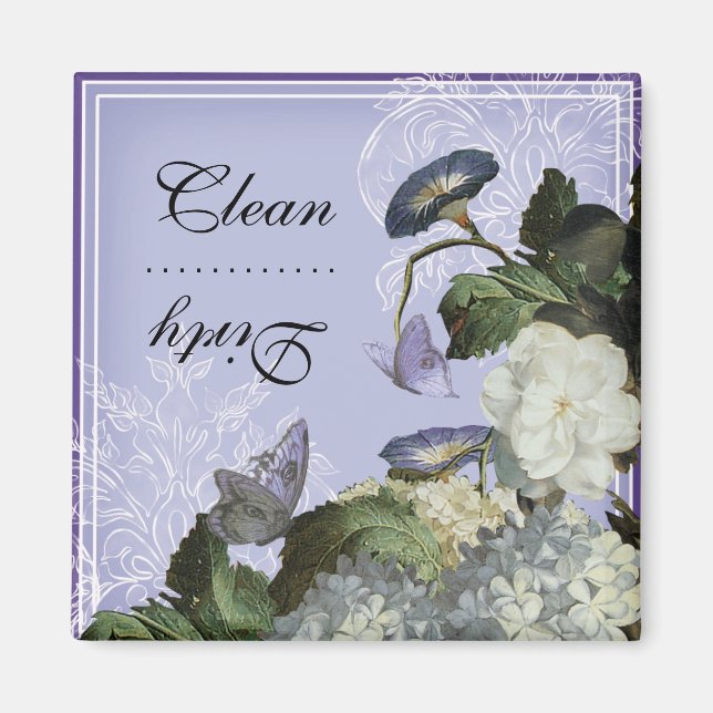Morning Glory Clean Dirty Dishwasher Magnet (Front)
