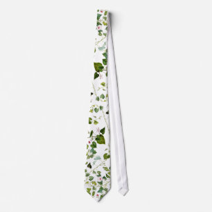 Morning Glory Floral Leaves Vine Botanical Tie
