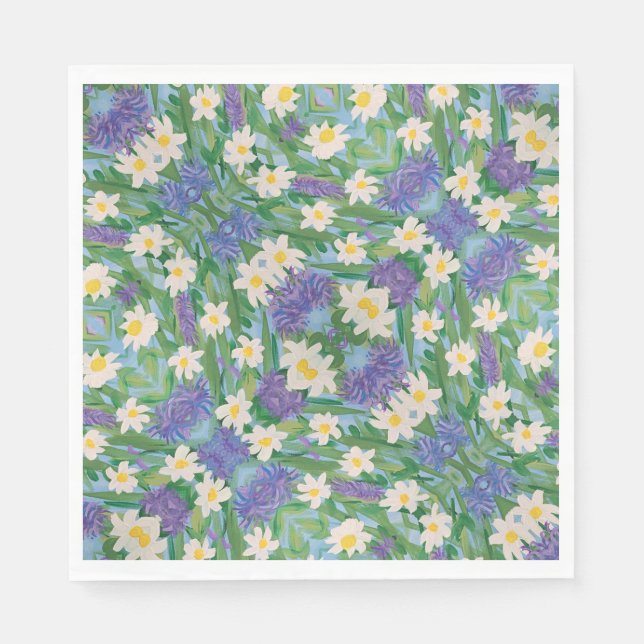 Morning Glory Floral Paper Napkins (Front)