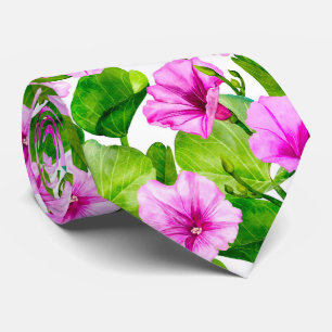 Morning Glory Floral Pattern Tie