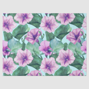 Morning Glory Floral Retro Pattern Tissue Paper