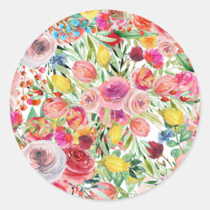 Morning Glory Flower Classic Round Sticker