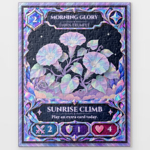 Morning Glory Flower, Rainbow Foil Art Jigsaw Puzzle