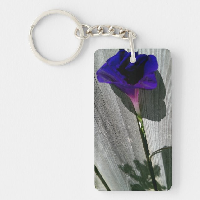 Morning Glory Flower Rectangular Key Chain (Front)