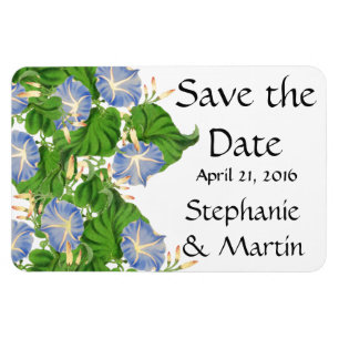 Morning Glory Flowers Floral Save the Date Magnet
