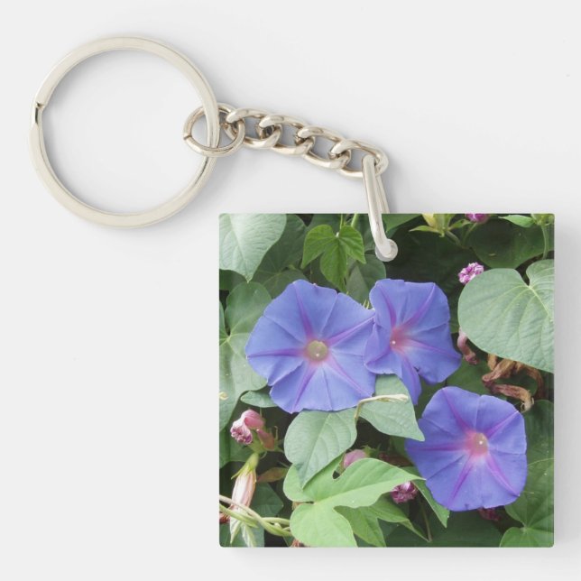 Morning Glory Flowers Keychain (Front)