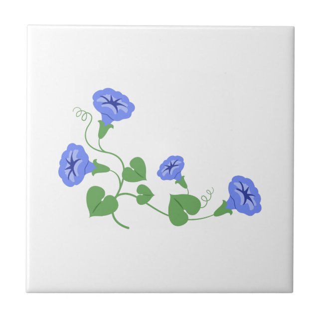 Morning Glory Flowers Tile (Front)