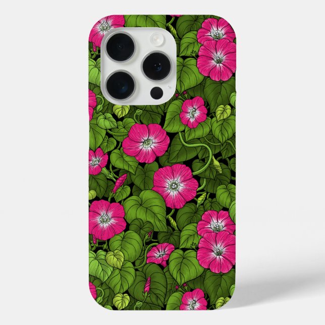 Morning glory in pink and green Case-Mate iPhone case (Back)