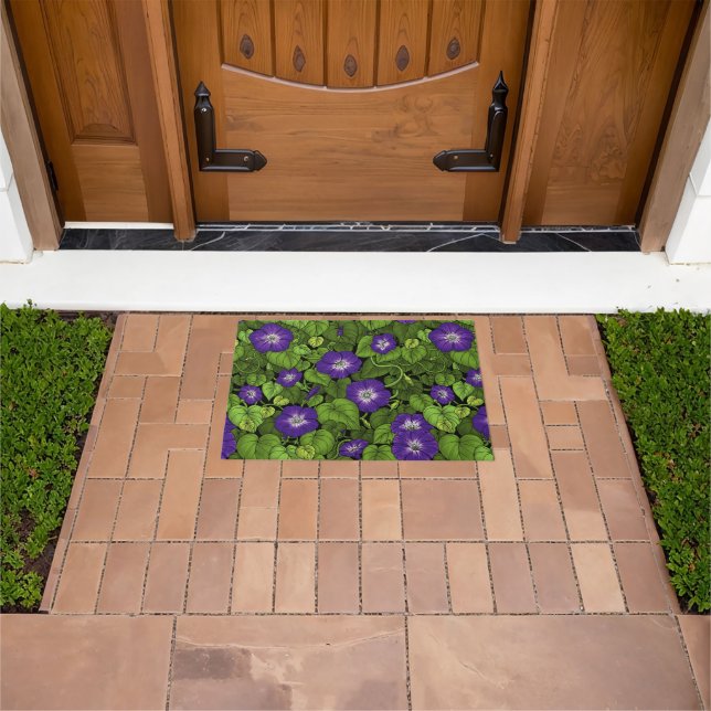 Morning glory in purple and green doormat (Outdoor)