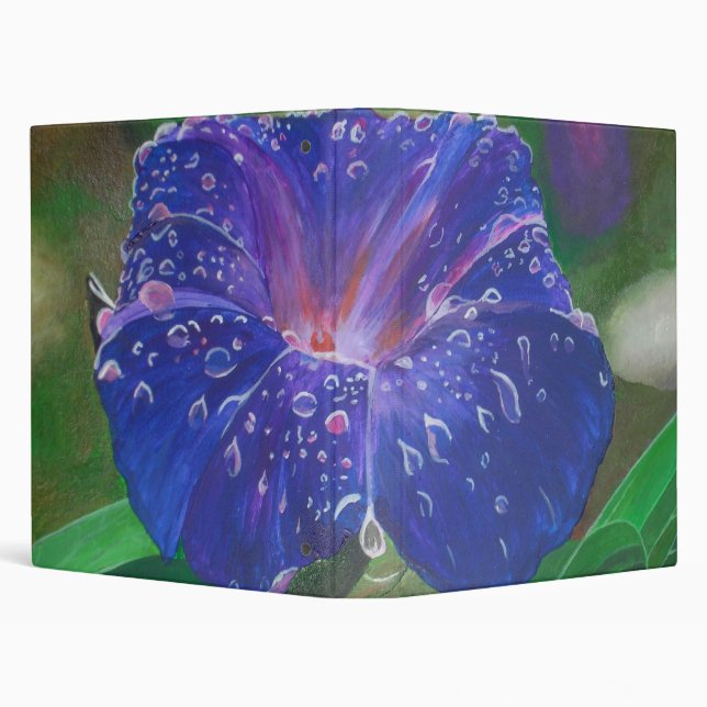Morning Glory (Ipomoea Purpurea) Petals and Dew Dr Binder (Background)