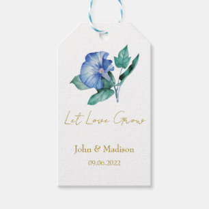 Morning glory Let love grow wedding seed Gift Tags