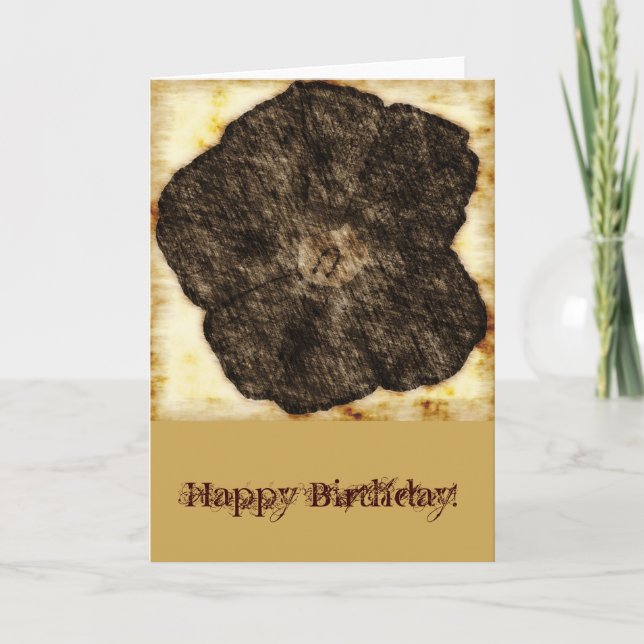 Morning Glory Old Sketch Birthday Card (Front)