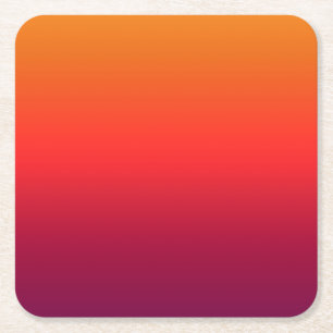 Morning Glory Ombre Gradient Square Paper Coaster