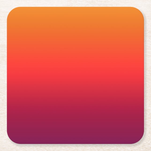Morning Glory Ombre Gradient Square Paper Coaster (Front)