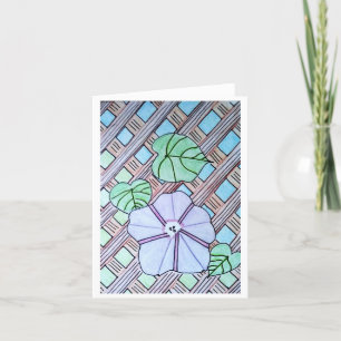 Morning Glory on a Trellis Blank Greeting Card