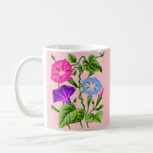 morning glory print coffee mug