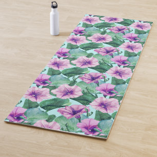 Morning Glory Retro Floral Pattern Yoga Mat