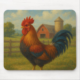 “Morning Glory Rooster on the Farm” Mouse Pad