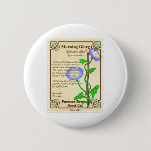 Morning Glory Seed Packet 2 Inch Round Button