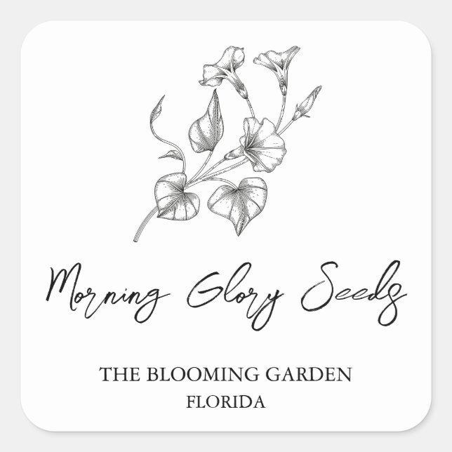 Morning Glory Seeds label (Front)