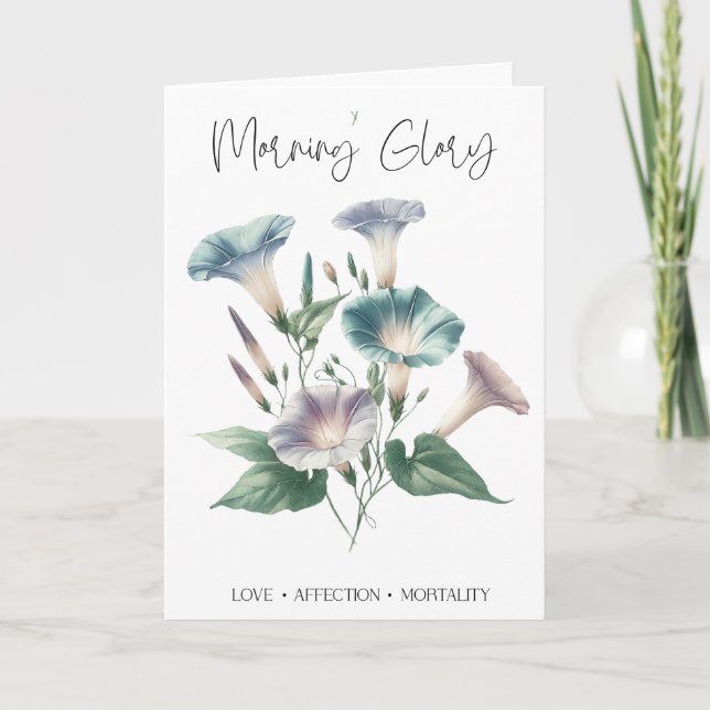Morning Glory September Birth Flower Birthday Card (Front)