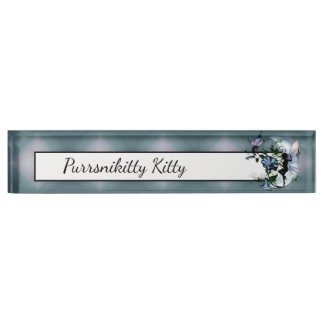 Morning Glory Shadow Fairy and Cosmic Cat Nameplate