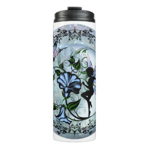 Morning Glory Shadow Fairy and Cosmic Cat Thermal Tumbler