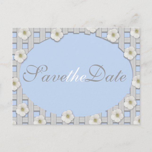 Morning Glory Trellis Save the Date Postcard (Front)