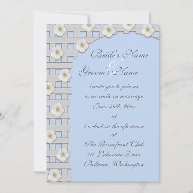 Morning Glory Trellis Wedding Invitation (Front)