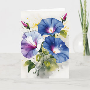 Morning Glory - Watercolor flowers Card