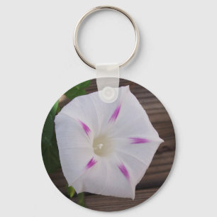 Morning Glory White Keychain
