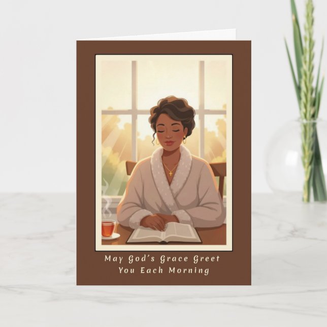 Morning Grace Greetings Card (Front)