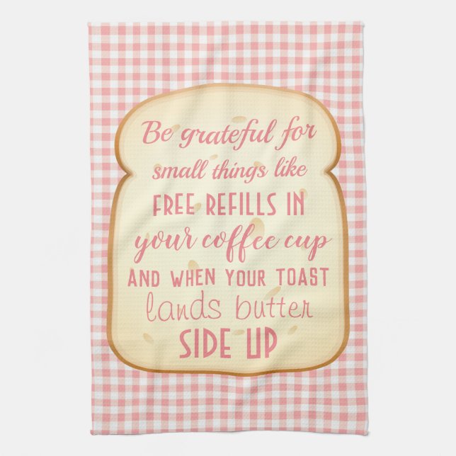 Morning Gratitude Quote Kitchen Towel (Vertical)
