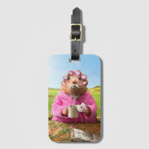 Morning Groundhog with Breakfast Doughnut and Luggage Tag