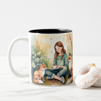 Morning Harmony — The KindOnes Whimsical Style Two-Tone Coffee Mug