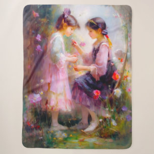 Morning in a Garden Sherpa Blanket