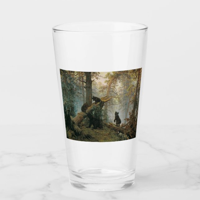 Morning in a Pine Forest (Bears in the Woods) Glass (Front)