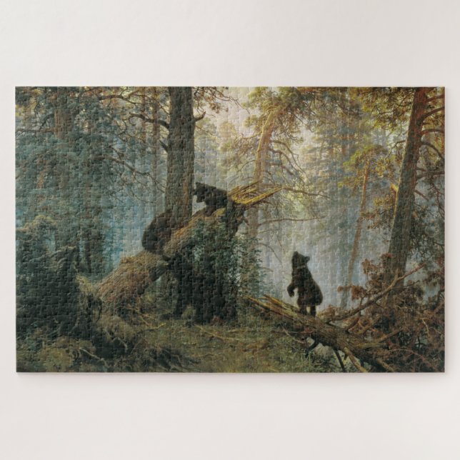 Morning in a Pine Forest (Bears in the Woods) Jigsaw Puzzle (Horizontal)