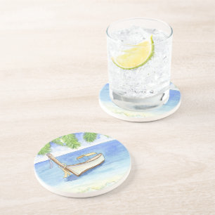 Morning in Bali Watercolor Coaster