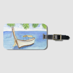 Morning in Bali Watercolor Luggage Tag