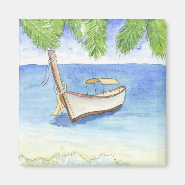 Morning in Bali Watercolor Magnet (Front)