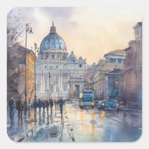 Morning in Rome Square Sticker