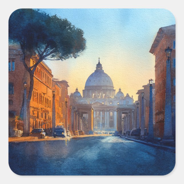 Morning in Rome Square Sticker (Front)