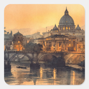 Morning in Rome Square Sticker