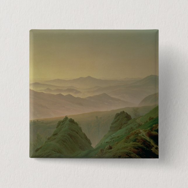 Morning in the Mountains 2 Inch Square Button (Front)