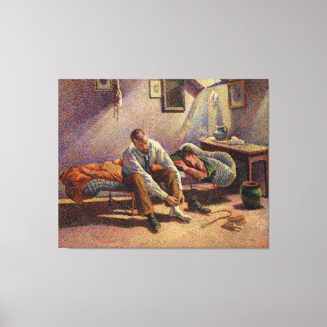 Morning, Interior by Maximilien Luce in 1890 Canvas Print (Front)
