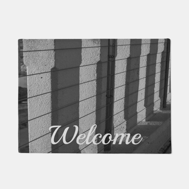 Morning Light And Shadows Grayscale Doormat (Front)